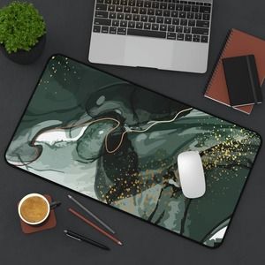 Modern Black Gold Marble Design | Keyboard Desk Pad | XL Mousepad | Laptop Mat
